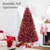 Best Choice Products Pre-Lit Burgundy Christmas Tree, Artificial Full Holiday Decoration w/ Incandescent Lights - 3 of 4