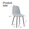 Set of 4 Modern Dining Chairs with Black Metal Legs and Comfy Backrest, Armless Upholstered Chairs for Kitchen, Dining Room, Living Room-Tanpinhause - 4 of 4