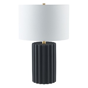 Hudson and Canal 23" Tall Table Lamp with Fabric Shade - 1 of 4