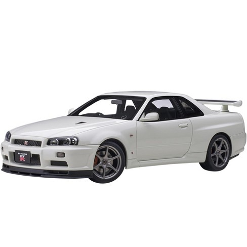 Nissan Skyline GT-R (R34) V-Spec II RHD (Right Hand Drive) White Pearl 1/18  Model Car by Autoart