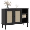 vidaXL Sideboard SENJA Rattan Look Black 44.1 in.x15.7 in.x31.5 in. Solid Wood Pine - 3 of 4