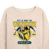 Women's - Marvel - Wolverine Collegiate Scratch Lightweight French Terry Wide Neck Long Sleeve Shirt - 2 of 4