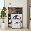 Costway Over the Toilet Bathroom Storage Cabinet with Sliding Barn Door Rustic Brown - 3 of 4