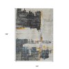 Charcoal Gray And Tan Abstract Washable Indoor Outdoor Area Rug - 3 of 4