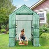 Costway Walk-in Greenhouse 56''x56''x77'' Gardening w/Observation Windows 2 Tier 8 Shelves - 2 of 4