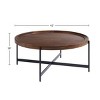 Alaterre Furniture 42" Brookline Round Coffee Table with X-Frame Metal Base - 4 of 4