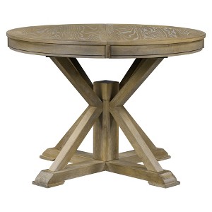 TiramisuBest CLEARWATER RECT SLD TOP Table with Dark Oak for Dining Tables - 1 of 4