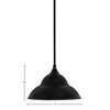 Toltec Lighting Any 1 - Light Pendant in  Matte Black with 13” Matte Black Double Bubble Metal Shade Shade - 2 of 2