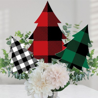 Big Dot Of Happiness Christmas Pajamas - Holiday Plaid Pj Party Centerpiece  Sticks - Table Toppers - Set Of 15 : Target