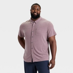 Men's Short Sleeve Button Down Shirt - All In Motion™ - 1 of 3