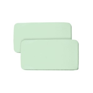 BreathableBaby All-in-One Fitted Sheet & Waterproof Cover, For 33" x 15" Bassinet Mattress (2-Pack), Mint Green - 1 of 4