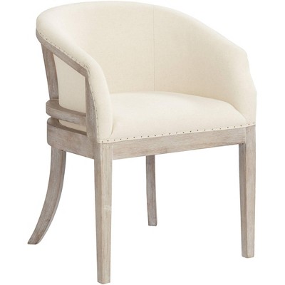 55 Downing Street Karlina Oatmeal Cotton Whitewashed Accent Chair