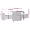 vidaXL 6 Piece Patio Sofa Set with Cushions Black and Cream Poly Rattan - without storage - 4 of 4