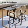 Captiva Designs 3pc Outdoor Dining Rectangle Metal Black Bar Table with U-shaped Legs & Sling Swivel Bar Stools - 4 of 4