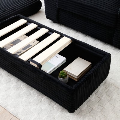 UPHA Modern Single Sofa Chair – Reading Chair with Ottoman, Wide Seat & Extra-Wide Armrests for Bedroom & Living Room