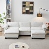 KWPZQEB Sectional Sofa, Modern Chenille Couch Sofa w/ Double-Layer Seat Cushion&Armrest, 2/3/4-Seater Sofa w/ Deep Seat for Living Room - 2 of 4