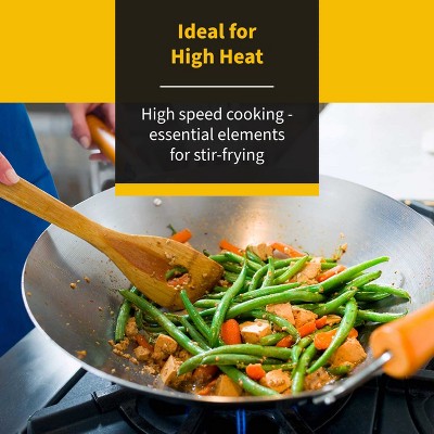 Ken Hom 14-Inch Carbon Steel Wok with Wooden Handle