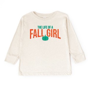 The Life Of A Fall Girl Puff/Glitter - Kids Youth Long Sleeve Tee and Kids Toddler Long Sleeve Tee - 1 of 3