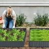 Costway 1/2 PCS 3-Tier Raised Garden Bed,47" x 47" x 24" Metal Outdoor Elevated Planter Box Black/Green - 4 of 4