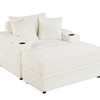 Contemporary Lounge Couch Set - 2 Decorative Pillows & Multi-Functional Storage Ottoman - 4 of 4