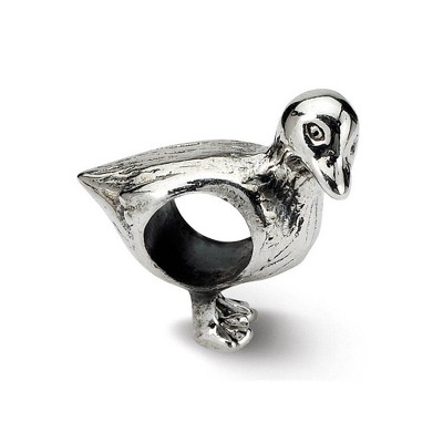 Black Bow Jewelry Sterling Silver Standing Duck Bead Charm