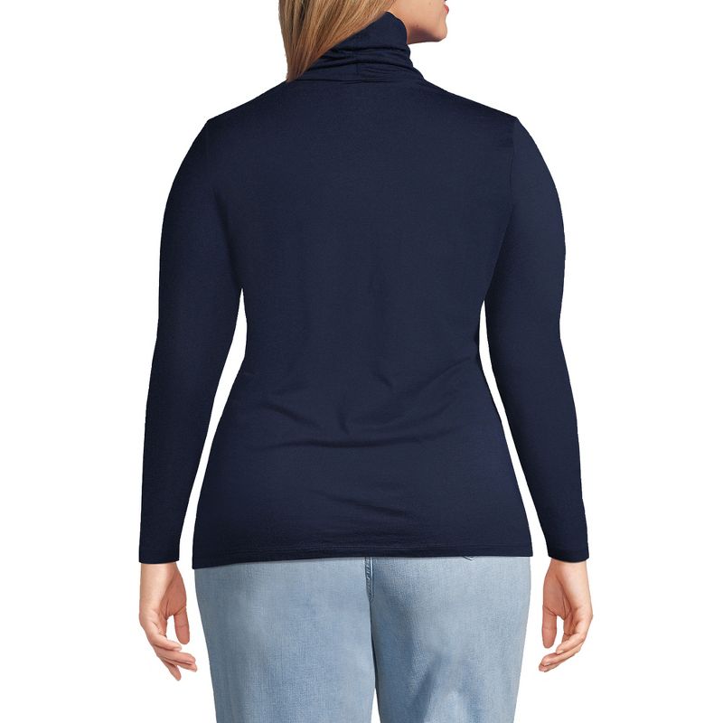 Lands' End Women's Lightweight Jersey Fitted Turtleneck, 2 of 5