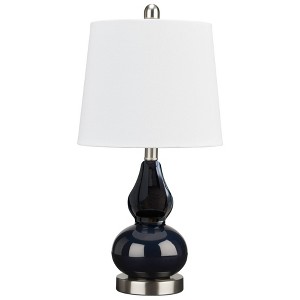 Makana Glass Table Lamp Navy - Signature Design by Ashley: Modern Accent, Metallic Finish, UL Listed, Drum Shade - 1 of 3