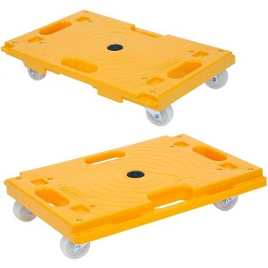 Mount-It! Small Platform Mover Dolly, 220 Lbs. Weight Capacity, Yellow, Two Units - MI-928 - 1 of 4