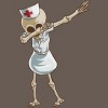 Women's Design By Humans Halloween Dabbing Funny Skeleton Nurse RN Costume Gift By COVI Racerback Tank Top - 2 of 3