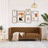 vidaXL Brown Faux Suede Chesterfield Sofa - 2-Seater, Button-Tufted Upholstery, Stain-Resistant, 68.5" x 29.3" x 27.8" - 2 of 4