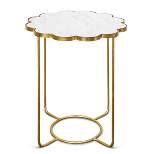 Ophelia White Marble Top Side Accent Table Gold - StyleCraft