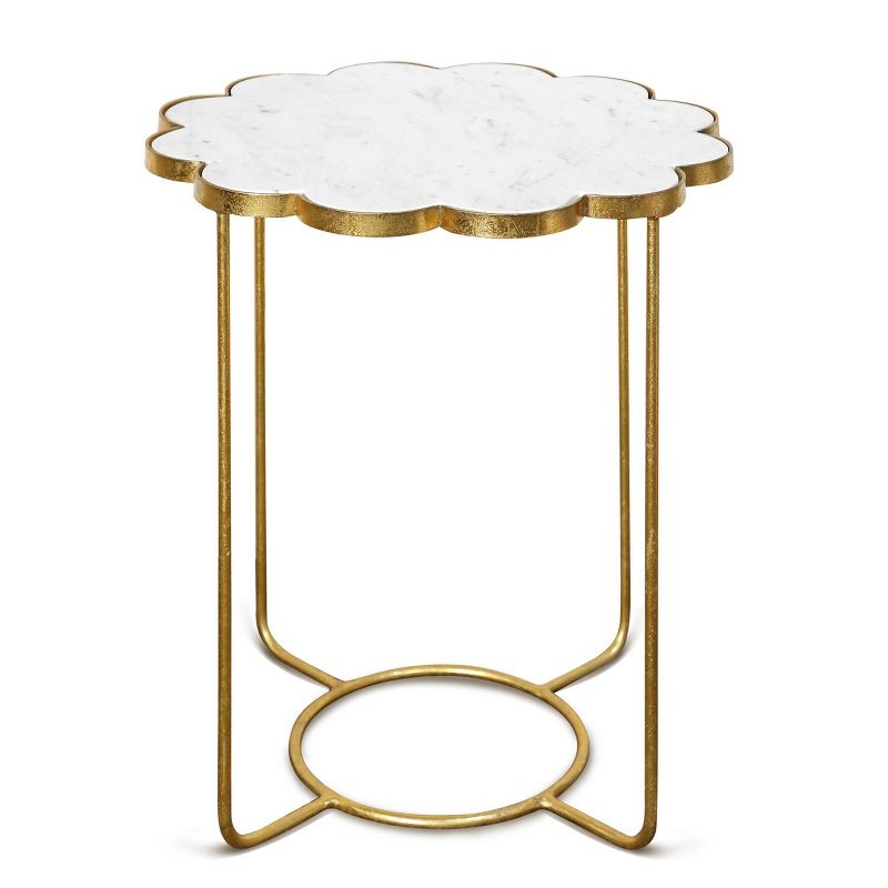 Ophelia White Marble Top Side Accent Table Gold - StyleCraft, 1 of 8