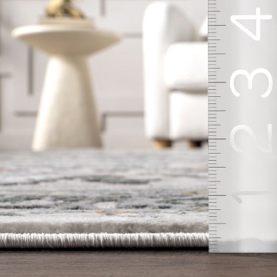 Beige Traditional Bordered 3x5 Chenille Area Rug