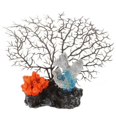 Unique Bargains Coral Reef Decor Mini Faux Coral Decor for Aquarium  Decorations 4.92x5.12 1 Pcs Black