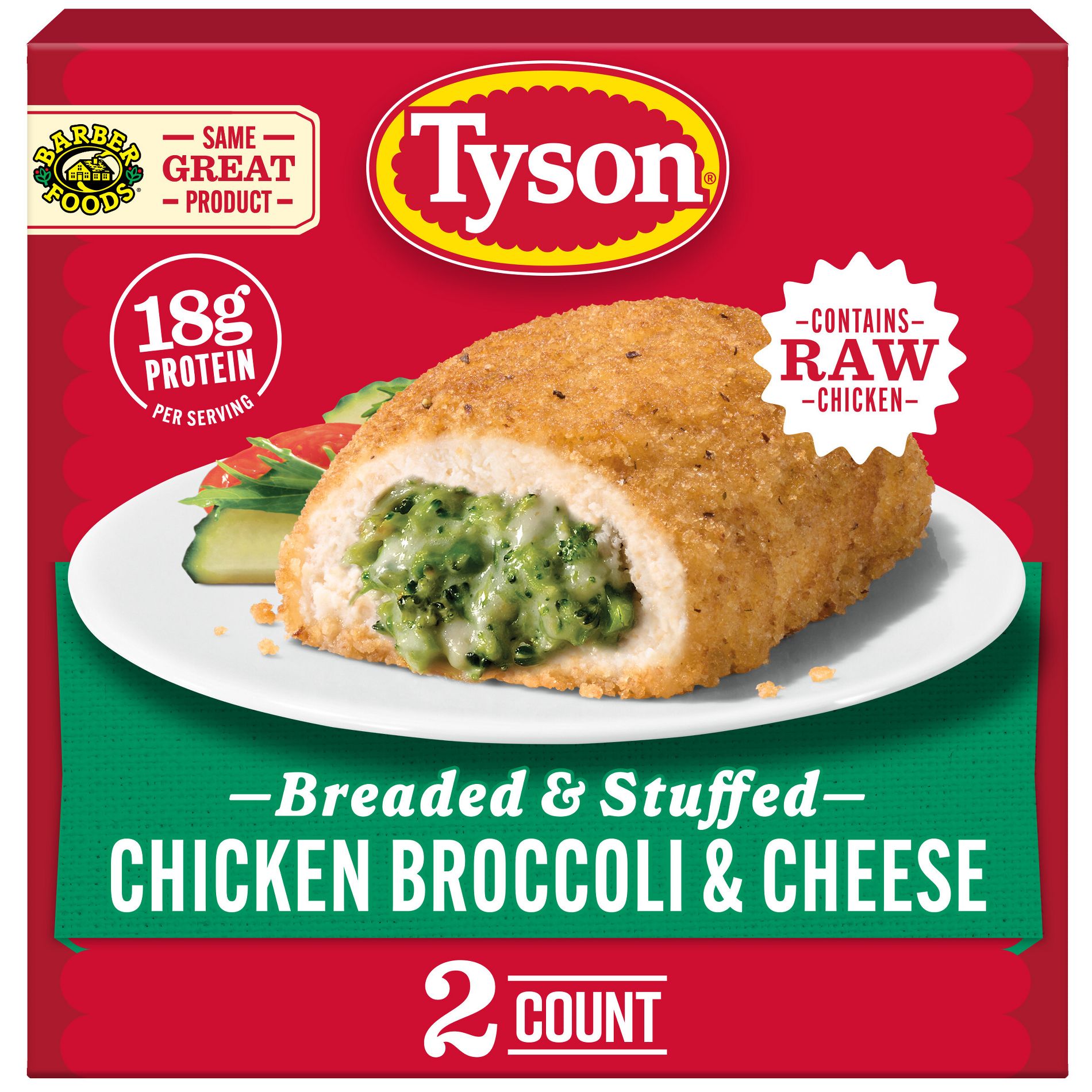 Tyson Stuffed Chicken Entrée Broccoli and Cheese Boneless - Frozen - 10oz