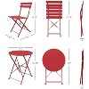 DOMETOUR 3 Piece Premium Steel Patio Bistro Set, Outdoor Furniture Sets Folding Table and Chairs, Portable Patio Set - 2 of 4