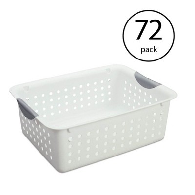 Sterilite 16248006 Medium Ultra Plastic Storage Organizer Basket White (72 Pack)