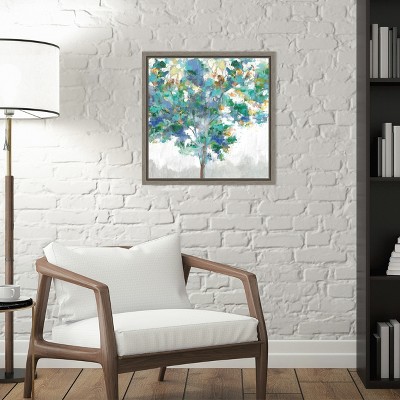 Eva Watts 16" x 16" Multicolor Tree Canvas Wall Art Print