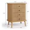 Nasitip 4 Drawer Dressers, Nightstand for Bedroom, Boho Wicker Dresser with Handles and Wood Legs for Living Room Hallway - 2 of 4