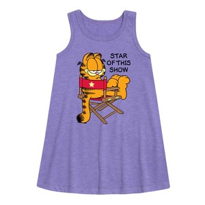 Girls' - Garfield - Star Of This Show Graphic Sleeveless Aline Dress - 1 of 3