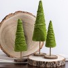 Transpac Fabric 12.6 in. Green Christmas Velvet Tree on Base Set of 3 - image 4 of 4