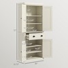 DOMETOUR 72" Kitchen Pantry Cabinet Freestanding Tall Storage Cabinet with 4 Doors, Drawer and 3 Adjustable Shelves for Dining Room - 3 of 4