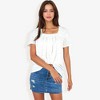 Anna-Kaci Women's Eyelet Square Neck Top with Short Sleeves, Pleated Front, Lightweight Comfortable Casual Blouse - 3 of 4