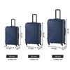 SEVOBAL Luggage 3 Piece Set ABS Lightweight Suitcase with TSA Lock and Spinner Wheels for Travel, Blue, 30.31"*20.08"*11.81" - 2 of 4