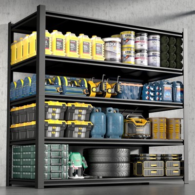 NicBex Metal Storage Rack,5-Layer Adjustable Storage Shelving Unit,Heavy-Duty Steel Moisture-Proof and Waterproof Storage Shelves,Black