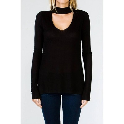 Women's Lightweight Choker Sweater - OLIVACEOUS