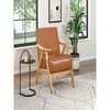 28.5"Matt Brown Faux Leather Upholstered 1pc Accent Chair - 2 of 4
