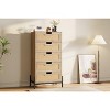 Natural Rattan 5 Drawers Dresser - 23.6" Wx15.7 Dx47.2 H Boho Dresser with Chest of Drawers - 3 of 4