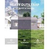 12x20' Heavy-Duty Portable Garage w/ Reinforced Frame, Canopy Top, Roll-Up Windows & Dual Doors - Ideal for Vehicles, Boats, Events (Gray) - 4 of 4