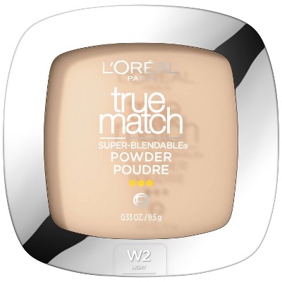 L'Oreal Paris True Match Makeup Super Blendable Oil-Free Pressed Powder - W2 Light Ivory - 0.33oz